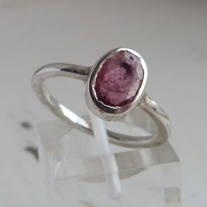 Pink Tourmaline Sterling Silver Ring