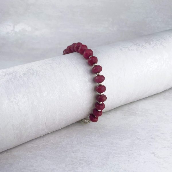 Ruby Red Jade Bracelet