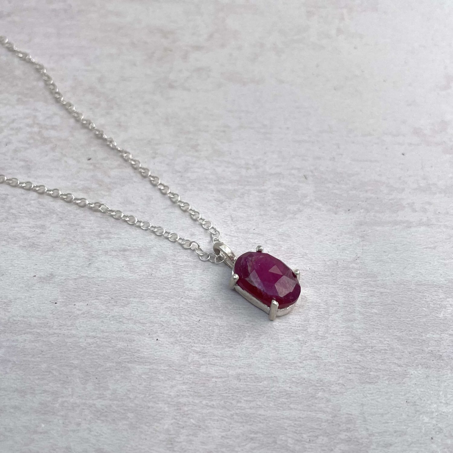 silver ruby pendant
